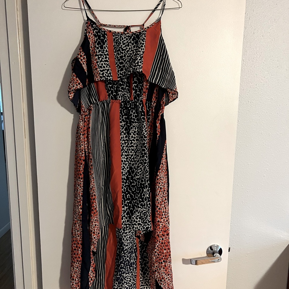 Animal print and striped dress